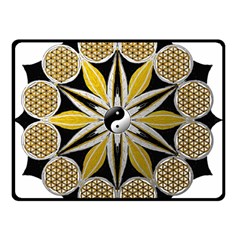 Mandala Yin Yang Live Flower Double Sided Fleece Blanket (small)  by Celenk