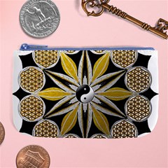 Mandala Yin Yang Live Flower Large Coin Purse