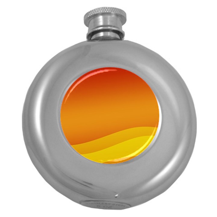 Background Wallpaper Design Texture Round Hip Flask (5 oz)