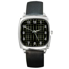 Background Texture Pattern Square Metal Watch by Celenk