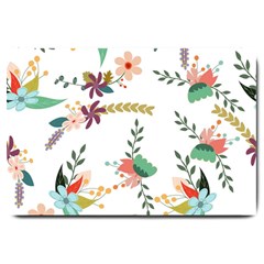 Floral Backdrop Pattern Flower Large Doormat  by Celenk