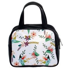 Floral Backdrop Pattern Flower Classic Handbags (2 Sides) by Celenk