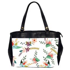 Floral Backdrop Pattern Flower Office Handbags (2 Sides)  by Celenk