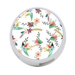 Floral Backdrop Pattern Flower 4-port Usb Hub (one Side) by Celenk