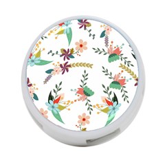 Floral Backdrop Pattern Flower 4-port Usb Hub (two Sides)  by Celenk