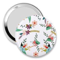 Floral Backdrop Pattern Flower 3  Handbag Mirrors by Celenk