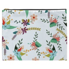 Floral Backdrop Pattern Flower Cosmetic Bag (xxxl)  by Celenk