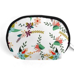 Floral Backdrop Pattern Flower Accessory Pouches (medium)  by Celenk