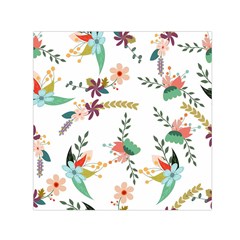 Floral Backdrop Pattern Flower Small Satin Scarf (square) by Celenk