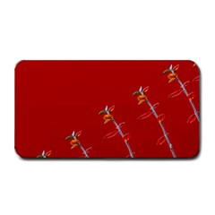 Red Background Paper Plants Medium Bar Mats by Celenk