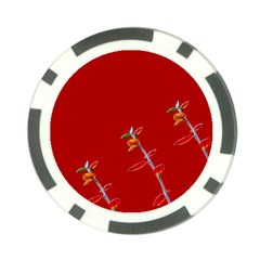 Red Background Paper Plants Poker Chip Card Guard (10 Pack) by Celenk