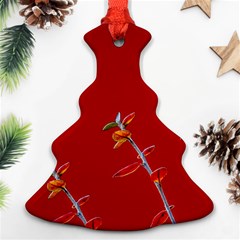 Red Background Paper Plants Ornament (christmas Tree)  by Celenk