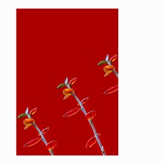 Red Background Paper Plants Small Garden Flag (two Sides) by Celenk