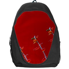 Red Background Paper Plants Backpack Bag by Celenk