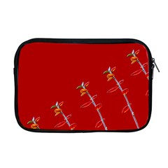 Red Background Paper Plants Apple Macbook Pro 17  Zipper Case by Celenk