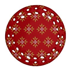 Pattern Background Holiday Round Filigree Ornament (two Sides) by Celenk