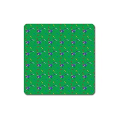 Bird Blue Feathers Wing Beak Square Magnet by Celenk