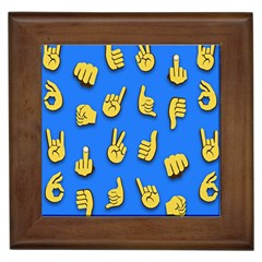 Emojis Hands Fingers Background Framed Tiles