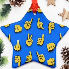 Emojis Hands Fingers Background Ornament (star) by Celenk