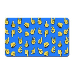 Emojis Hands Fingers Background Magnet (rectangular) by Celenk