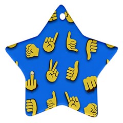 Emojis Hands Fingers Background Star Ornament (two Sides) by Celenk