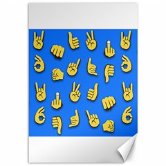 Emojis Hands Fingers Background Canvas 12  X 18   by Celenk