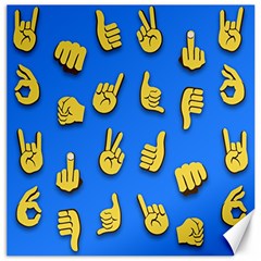 Emojis Hands Fingers Background Canvas 16  X 16   by Celenk