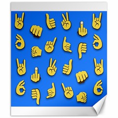 Emojis Hands Fingers Background Canvas 20  X 24   by Celenk