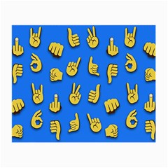 Emojis Hands Fingers Background Small Glasses Cloth (2-side) by Celenk