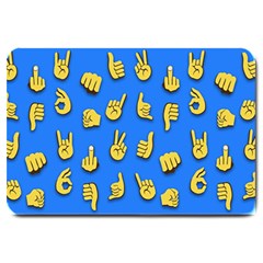 Emojis Hands Fingers Background Large Doormat  by Celenk