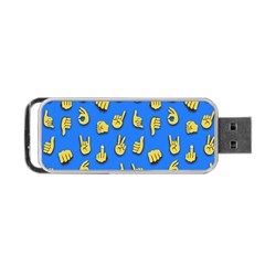 Emojis Hands Fingers Background Portable Usb Flash (one Side) by Celenk