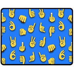 Emojis Hands Fingers Background Double Sided Fleece Blanket (medium)  by Celenk