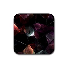 Crystals Background Design Luxury Rubber Coaster (square)  by Celenk