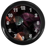 Crystals Background Design Luxury Wall Clocks (Black) Front