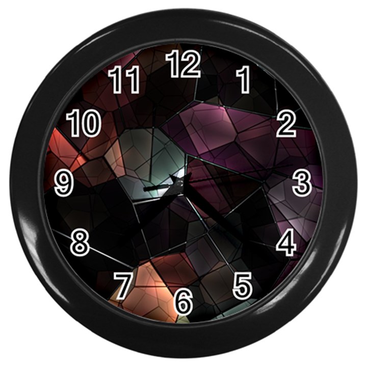 Crystals Background Design Luxury Wall Clocks (Black)