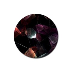 Crystals Background Design Luxury Rubber Coaster (round)  by Celenk