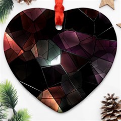 Crystals Background Design Luxury Heart Ornament (two Sides) by Celenk