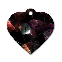 Crystals Background Design Luxury Dog Tag Heart (one Side)