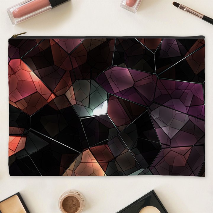 Crystals Background Design Luxury Cosmetic Bag (XXXL) 