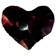 Crystals Background Design Luxury Large 19  Premium Heart Shape Cushions by Celenk