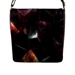 Crystals Background Design Luxury Flap Messenger Bag (l) 