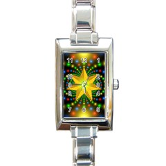 Christmas Star Fractal Symmetry Rectangle Italian Charm Watch