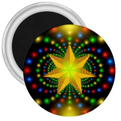 Christmas Star Fractal Symmetry 3  Magnets by Celenk