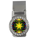 Christmas Star Fractal Symmetry Money Clips (CZ)  Front