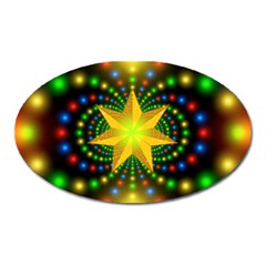 Christmas Star Fractal Symmetry Oval Magnet