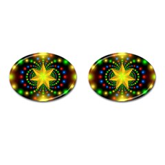 Christmas Star Fractal Symmetry Cufflinks (Oval)