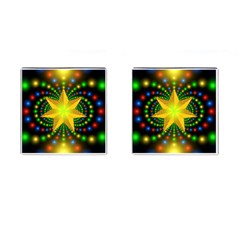 Christmas Star Fractal Symmetry Cufflinks (Square)