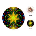 Christmas Star Fractal Symmetry Playing Cards (Round)  Front