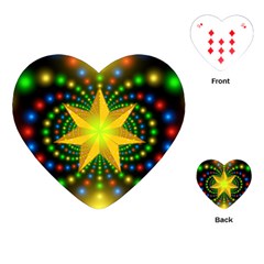 Christmas Star Fractal Symmetry Playing Cards (Heart) 