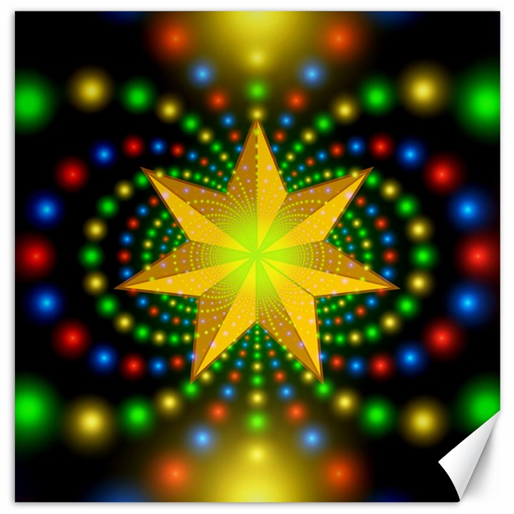 Christmas Star Fractal Symmetry Canvas 20  x 20  